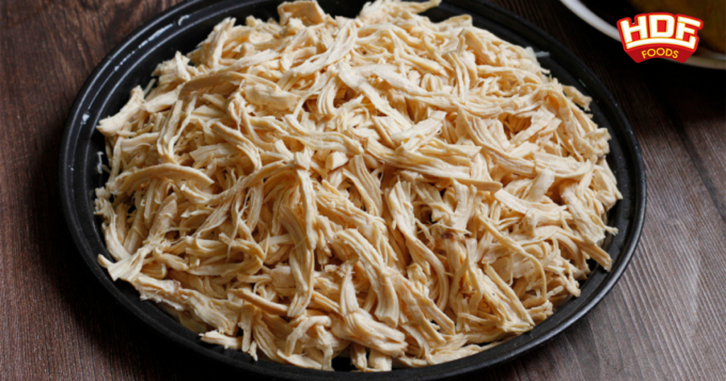 Ức gà xé sợi vừa phải